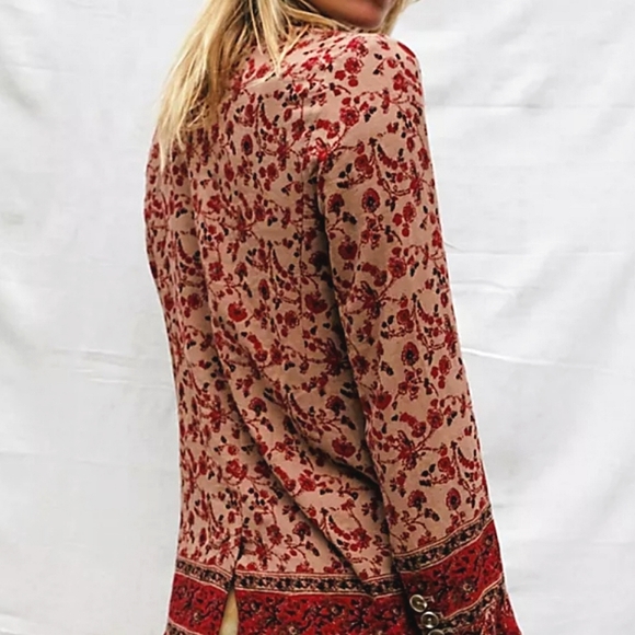 Free People Belfower Floral Work Boho Blazer, XS - Picture 6 of 7